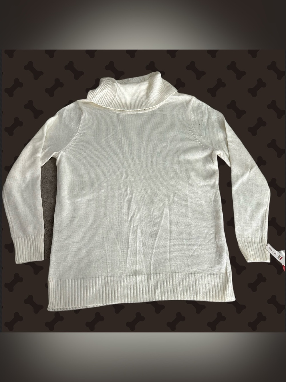 Cream Turtleneck Knit Sweater - Classic Women's Pullover Size L